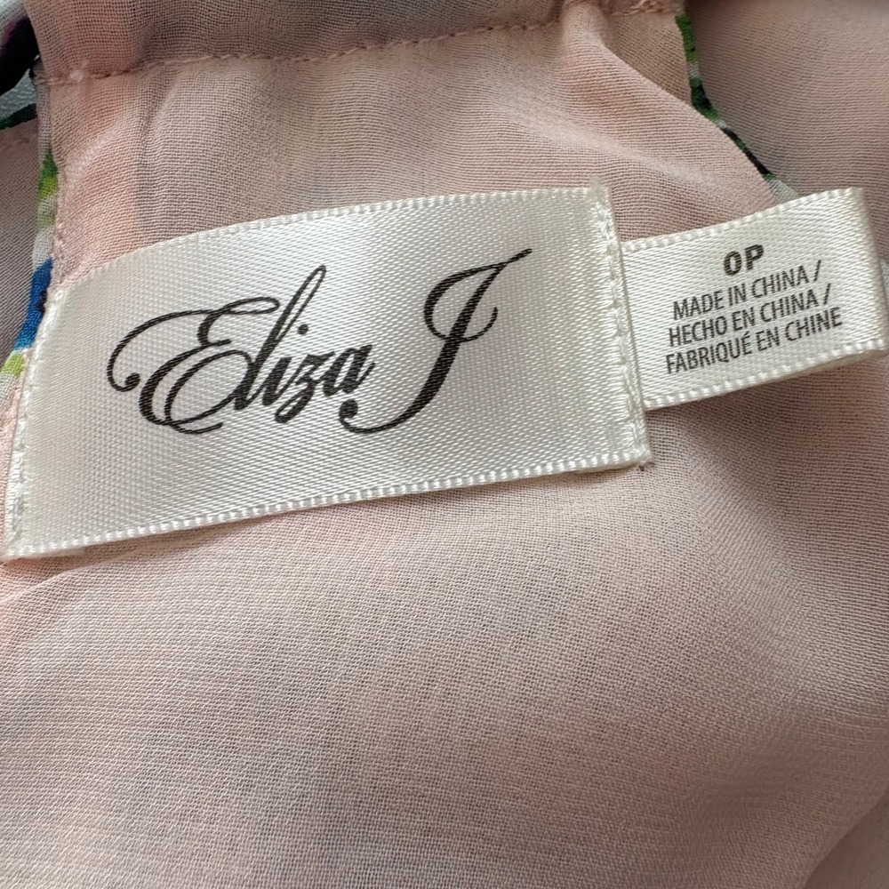 Eliza J Women 0P Maxi Dress Multicolor Paisley Halter Neck Tiered Chiffon NWT - Picture 5 of 8